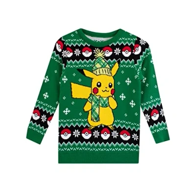 Imagen de Pokémon Jersey de Navidad Pikachu para niños Verde 6 7 años