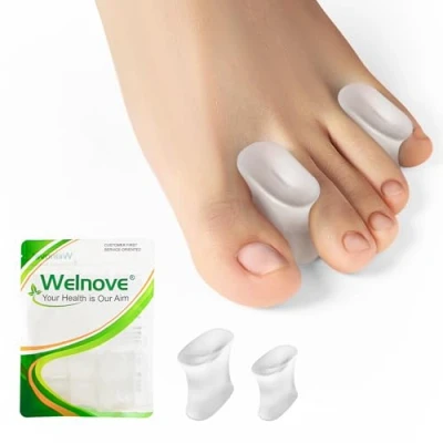 Imagen de Welnove Gel Separador de Dedos los Pies Mejorado Paquete 8 Separadores Silicona con Extracto Aloe Vera para Enderezar Superpuestos, Callos(Multi Size, Clear)