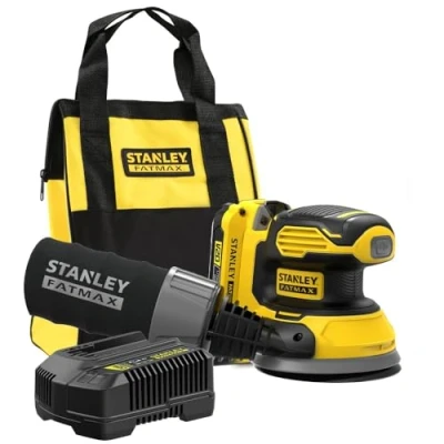 Imagen de STANLEY FATMAX SFMCW220D1S QW Lijadora rotorbital 18V, 12.000 rpm, Incluye bolsa de transporte, 1 batería 2Ah, cargador 2Ah Gama V20