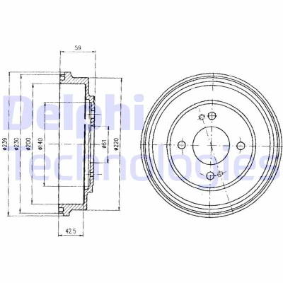 Imagen de Tambor de freno DELPHI BF208