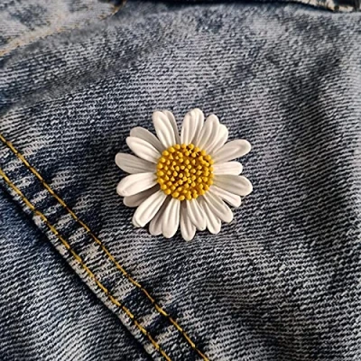 Imagen de hcma Broches de Flores Margarita pequeña Moda para Mujer, joyería Broche Regalo, alfileres