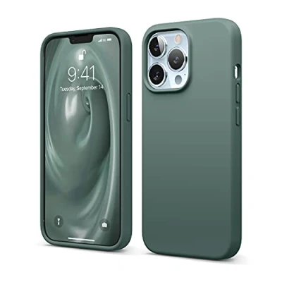 Imagen de elago Carcasa de Silicona líquida Compatible con iPhone 13 Pro (6,1&quot;), Silicona, protección Completa del teléfono 3 Capas antigolpes, Forro Microfibra Suave antiarañazos