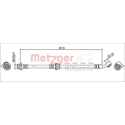 Imagen de METZGER 4111946 Latiguillos de Freno Eje delantero, derecha 613 NISSAN: Qashqai 2