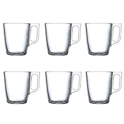 Imagen de Luminarc Nuevo Set 6 Tazas Desayuno Mugs café de Vidrio para microondas 25cl, Negro
