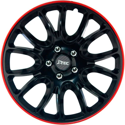 Imagen de J TEC Hero GTR J13575 Tapacubos 13in negro/rojo
