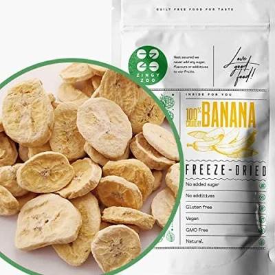 Imagen de Plátano Liofilizado Platano Deshidratado Natural Comida Liofilizada Snack Saludable Fruta Fresca Pura Sin Azucar Alimentos Liofilizados Freeze Dried Fruit Banana Slices