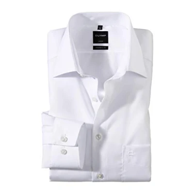 Imagen de Camiseta de manga larga Olymp, corte moderno, con cuello New Kent Blanco weiss