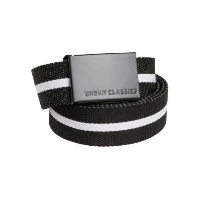 Imagen de Urban Classics Single Cinturón, Hombre, Talla: One Size, Black/white stripe black