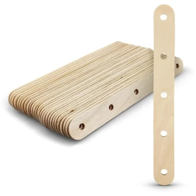 Imagen de Netuno 30 varillas de madera natural con agujeros 15 cm palitos hielo para manualidades decoración tallos espátulas