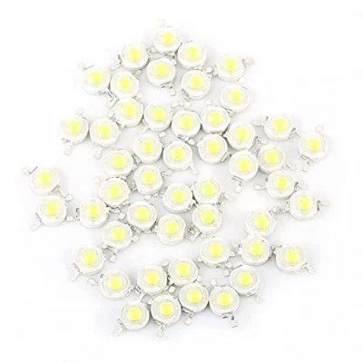 Imagen de 50 piezas de chip LED alta potencia, intensidad súper brillante SMD COB, componentes emisor luz diodo 1 W, bombilla DIY iluminación para focos potencia (blanco frío)