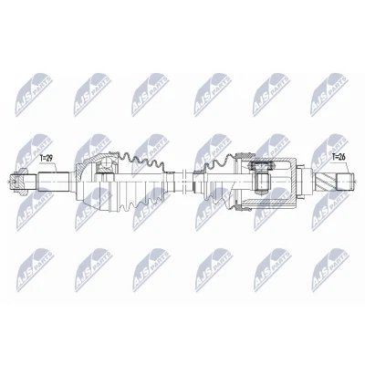 Imagen de NTY NPW NS 098 Árbol de transmisión Eje delantero, izquierda 695 Caja cambios manual NISSAN: Juke
