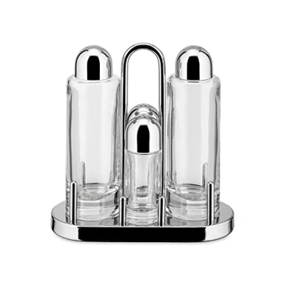 Imagen de Alessi 4 Piece Set Juego de condimentos Piezas, Plateado,