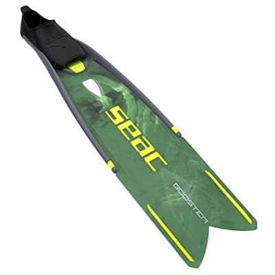Imagen de SEAC Booster Aletas largas con Palas Intercambiables para apnea y Pesca submarina, Unisex Adulto, Camo Verde/Amarillo, 36/38