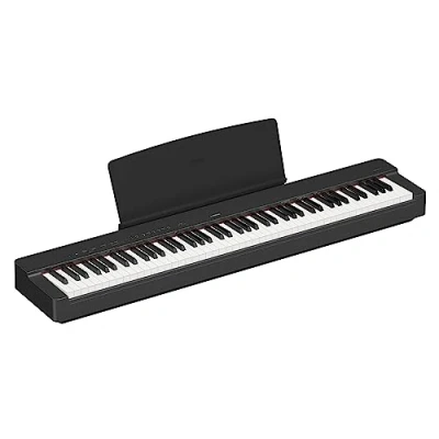 Imagen de Yamaha P 225 piano digital ligero y portátil, con teclado Graded Hammer Compact, 88 teclas 24 voces de instrumentos, negro