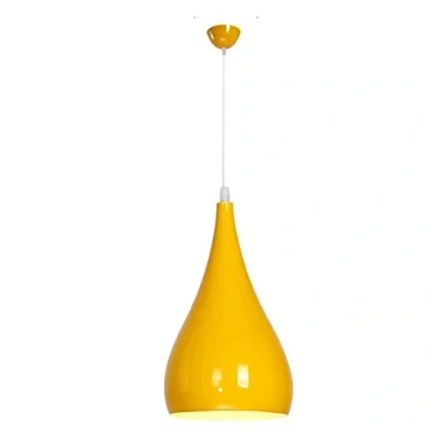 Imagen de ChaoZan Lámpara de Techo Metal E27 Creatividad Colgante Luz Simple Aluminio araña Iluminación para Dormitorio Sala Comedor, Amarillo