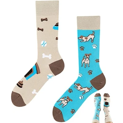 Imagen de TODO Colours Calcetines divertidos con diseño para hombre y mujer, divertidos, multicolor, Jack Russell Calcetines, 39 42