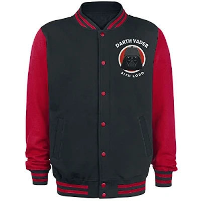 Imagen de Star Wars Darth Vader Sith Lord Hombre Chaqueta Universitaria negro/rojo M, 100% algodón,