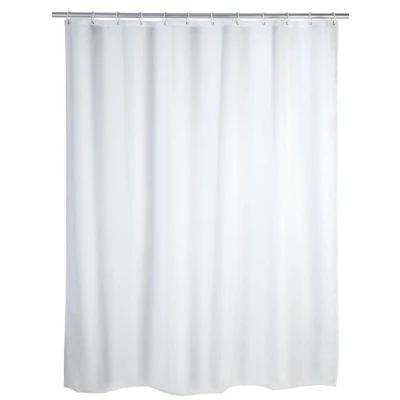 Imagen de WENKO Cortina de ducha Unicolor blanca antibacterial, lavable Blanco