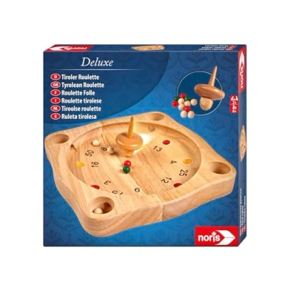 Imagen de Noris 606101930 Deluxe Ruleta Tirolesa, el Juego de Madera clásico los Alpes con peonza Madera, a Partir 6 años