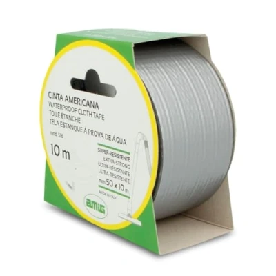 Imagen de Amig Cinta Americana Mod.516 de Fijación Extrafuerte y Resistente al Agua para Uso en Interiores o Exteriores Perfecta Bricolaje Reparaciones Medidas 10 m x 50 mm Color Gris