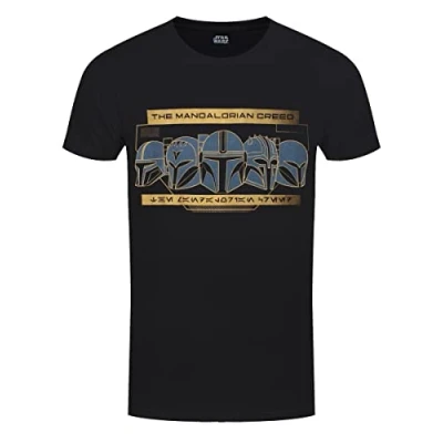 Imagen de Camiseta De Manga Corta The Mandalorian Row Of Helmets S Negro