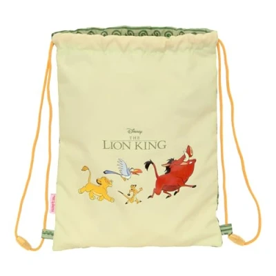 Imagen de MUFASA Mochila Saco Plano Junior, Mochila, Ideal para Niños de Diferentes Edades, Cómoda y Versátil, Calidad Resistencia, 26x34 cm, Color Verde/Beige