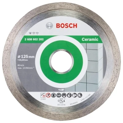Imagen de Bosch Professional 1 x Disco Tronzador de Diamante Standard for Ceramic, para Piedra, Azulejos, Cerámica, Ø 125 22.23 1.6 7 mm, Accessorios Amoladoras