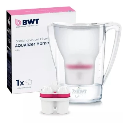 Imagen de BWT Jarra filtradora de agua 2,7L + 1 Filtro con magnesio Modelo Aqualizer contador manual para un mes Reduce cloro, cal e impurezas