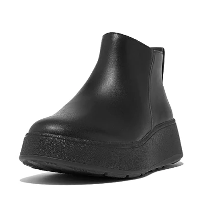 Imagen de FitFlop F Mode Bottines En Cuir, Botas Cortas al Tobillo Mujer, Todo Negro, 40 EU