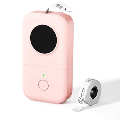 Imagen de Phomemo D30 Impresora de Etiquetas, máquina para Hacer Etiquetas con Cinta, térmicas portátil, Autoadhesivas Bluetooth, Rosado
