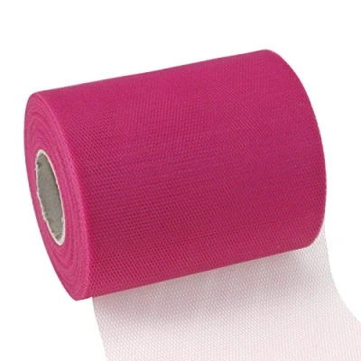 Imagen de PRÄSENT VERONA cinta de decoración color lila tul, 50 m largo, 72 mm ancho, embalar, decorar, hacer manualidades, envolver regalos, lazo elegante tul para eventos especiales