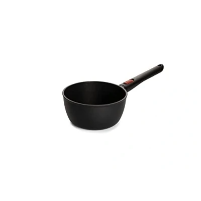 Imagen de Woll Eco Lite Cacerola inductiva (18 cm de diámetro, 9,5 alto, 2 litros, con mango extraíble, apta para todo tipo fuegos, aluminio fundido 100% reciclado), color negro