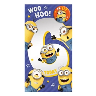 Imagen de Danilo Promotions LTD tarjeta de 6 años con diseño Minions para edad, cumpleaños