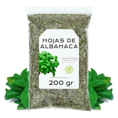 Imagen de Albahaca Hojas 200g Infusion de cortado y secado Te a Granel Hierbas (200 gr, Albahaca)