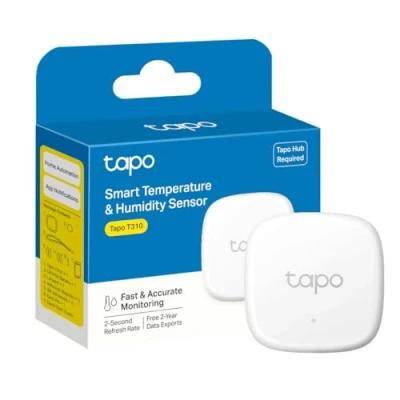 Imagen de Tapo Monitor Inteligente de Temperatura y Humedad, Almacenamiento Datos Gratuito, notificaciones en Tiempo Real, batería incluida, Funciona con Alexa Google Home, Requiere Hub se Vende por