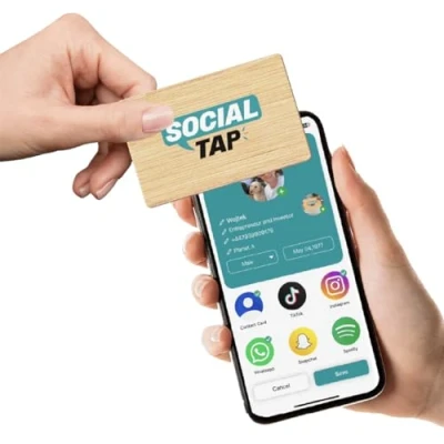 Imagen de Tarjeta de visita virtual bambú NFC y QR madera Sin tarifas mensuales