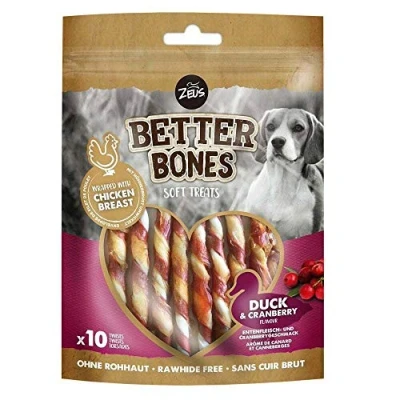 Imagen de Golosina Masticable para Perros Zeus Better Bones Twist de Pato con Arandanos, 12,5cm, 10 pcs