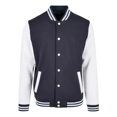 Imagen de Build Your Brand Bb004 basic College Jacket Chaqueta, Azul Marino, Blanco, L Hombres