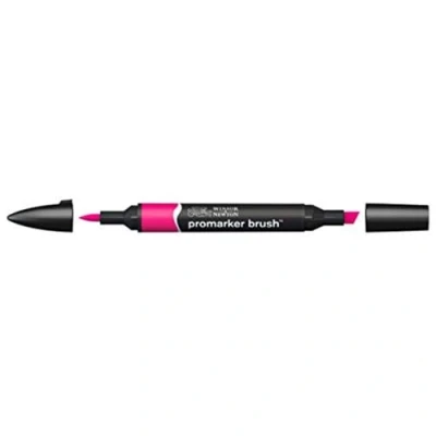 Imagen de Winsor &amp; Newton Promarker Brush Rotulador Doble Punta, Punta Pincel, Tinta Base Alcohol, Color Magenta (m865)