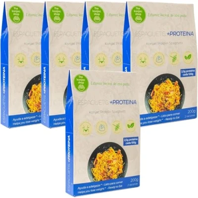 Imagen de The Konjac Shop Fideos Para Sopa 200g Pasta Shirataki Sin Gluten Bajo En Calorias y Carbohidratos Aptos Veganos, Dietas Keto, Low Carb (Pack de 5)