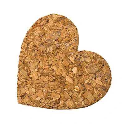 Imagen de Mopec Corazón con Adhesivo, Corcho, Marrón, 3x6x5.5 cm, 18 Unidades