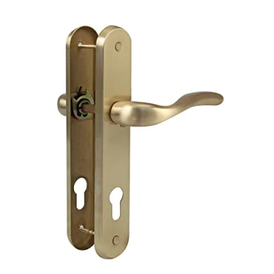 Imagen de Amig Juego de Manilla para Puerta Modelo Lena Acero 238 x 40 mm Bocallave 70 Color: Latonado mate