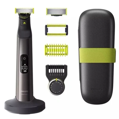 Imagen de Barbero Philips One Blade Pro QP6651/61, maquinilla de afeitar cara y cuerpo, cuchilla 360, uso en seco mojado, 14 longitudes, 120 min, estuche