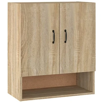 Imagen de vidaXL Armario de Pared Estante Flotante Almacenaje Salón Sala Estar Hogar Muebles Decoración Madera Contrachapada Roble Sonoma 60x31x70 cm