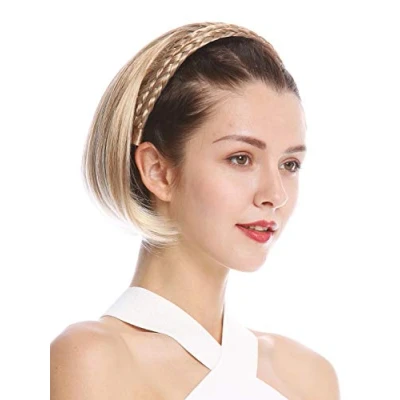 Imagen de WIG ME UP 90606 27T613 Media peluca extensión de pelo elegante con aro trenzado al hombro liso rubio teñido
