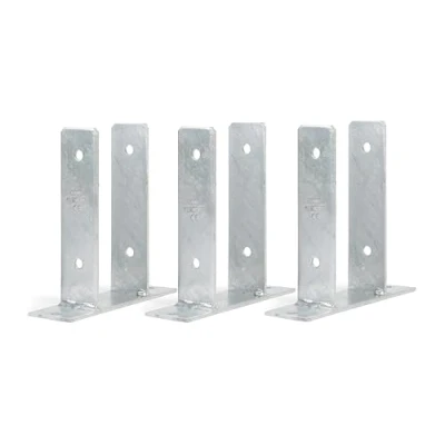 Imagen de GAH Alberts 213015 212797 Soporte para postes en U, atornillar, galvanizado caliente, ancho interior de 91 mm, 3 unidades