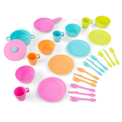 Imagen de KidKraft Set de 27 Utensilios Cocina Juguete Neon, Juego Completo Platos y Utensilios, Accesorios Infantil, Juguetes niños 3+ años (63319)