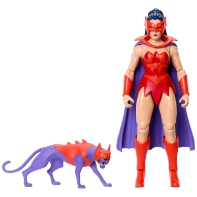 Imagen de Masters of the Universe Origins Cartoon Collection Catra Figura de acción, heroína 14cm inspirada en la serie televisión los años80, diseño detallado princesa del poder, JBM84