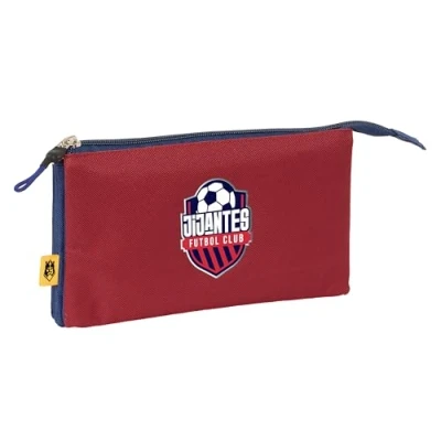 Imagen de Safta Kings League JIJANTES Portatodo Triple, Estuche Infantil, Niño, Ideal para Niños en Edad Escolar, Cómodo y Versátil, Calidad Resistencia, 22x3x12 cm, Color Azul Marino/Granate