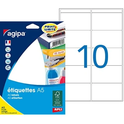 Imagen de Etui A5 160 étiquettes blanches 38.5 * 65 mm